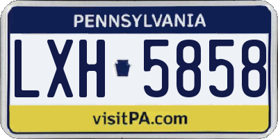 PA license plate LXH5858
