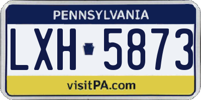 PA license plate LXH5873