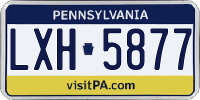 PA license plate LXH5877