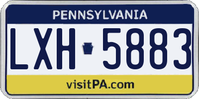 PA license plate LXH5883
