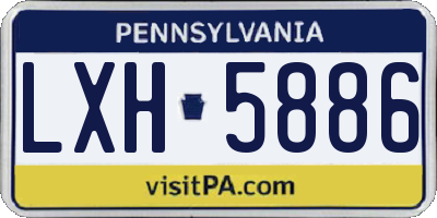 PA license plate LXH5886