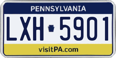 PA license plate LXH5901