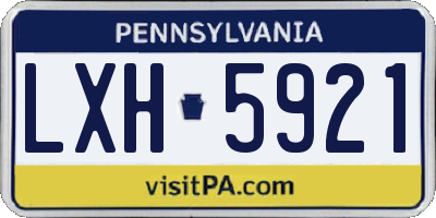PA license plate LXH5921