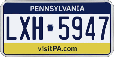 PA license plate LXH5947