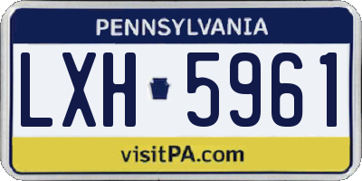 PA license plate LXH5961