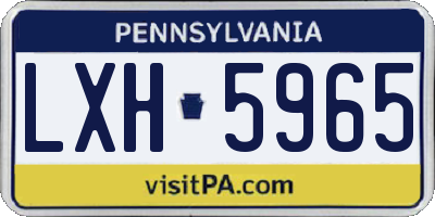 PA license plate LXH5965