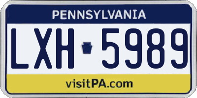 PA license plate LXH5989