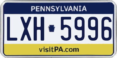 PA license plate LXH5996