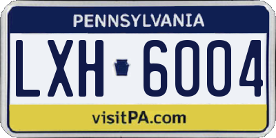 PA license plate LXH6004