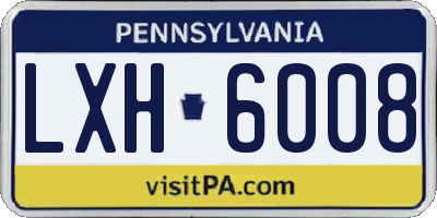 PA license plate LXH6008