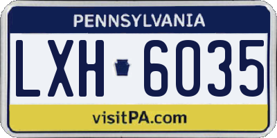 PA license plate LXH6035