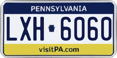 PA license plate LXH6060