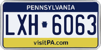 PA license plate LXH6063