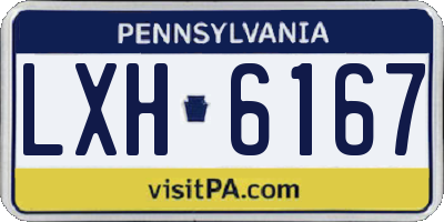 PA license plate LXH6167