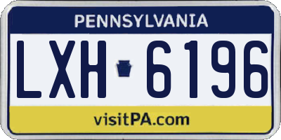 PA license plate LXH6196