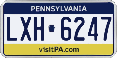 PA license plate LXH6247