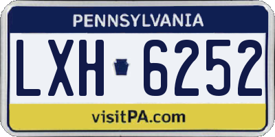 PA license plate LXH6252