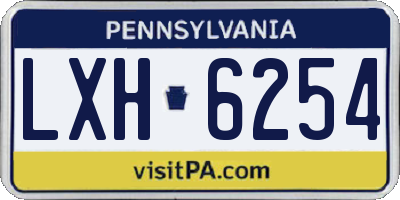 PA license plate LXH6254