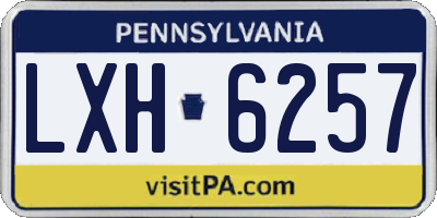 PA license plate LXH6257