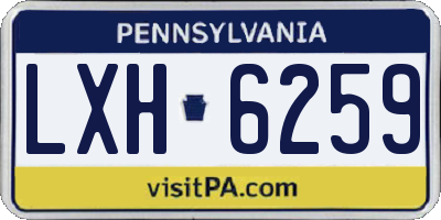 PA license plate LXH6259