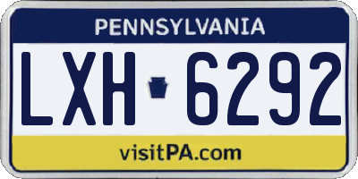 PA license plate LXH6292