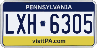 PA license plate LXH6305