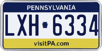 PA license plate LXH6334