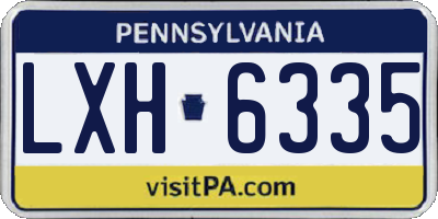 PA license plate LXH6335