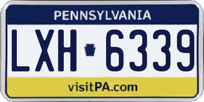 PA license plate LXH6339