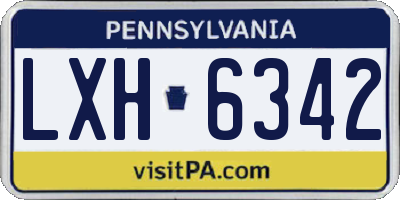 PA license plate LXH6342