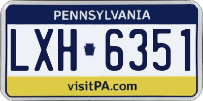 PA license plate LXH6351