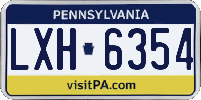 PA license plate LXH6354