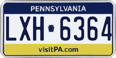 PA license plate LXH6364