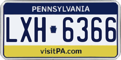 PA license plate LXH6366