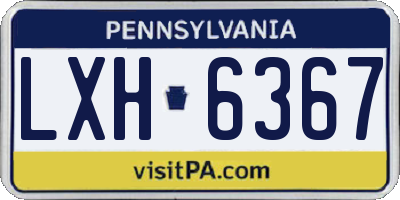 PA license plate LXH6367