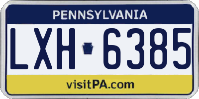 PA license plate LXH6385