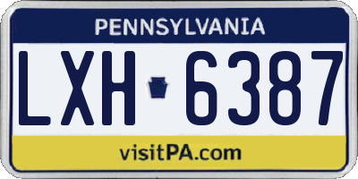 PA license plate LXH6387