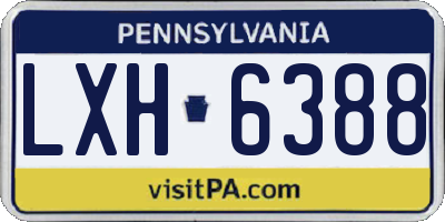 PA license plate LXH6388