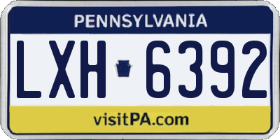 PA license plate LXH6392