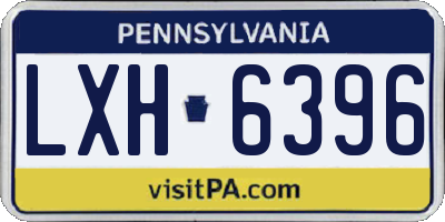 PA license plate LXH6396