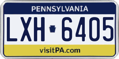 PA license plate LXH6405