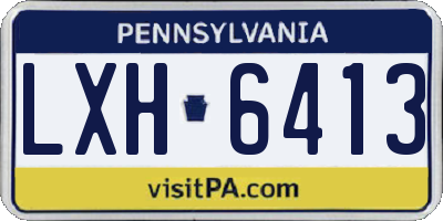 PA license plate LXH6413