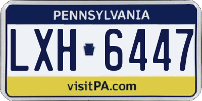 PA license plate LXH6447