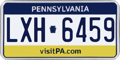 PA license plate LXH6459