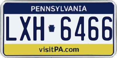 PA license plate LXH6466
