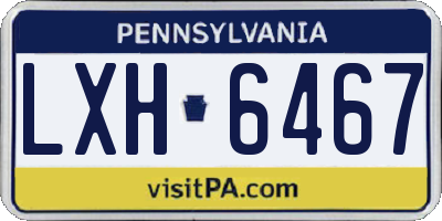 PA license plate LXH6467
