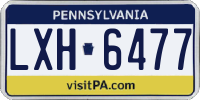 PA license plate LXH6477