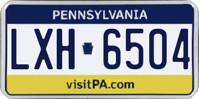 PA license plate LXH6504