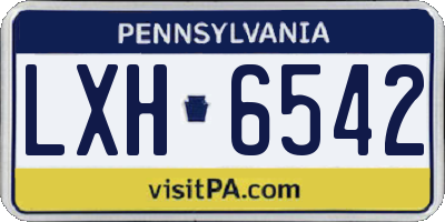 PA license plate LXH6542