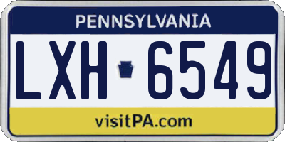PA license plate LXH6549